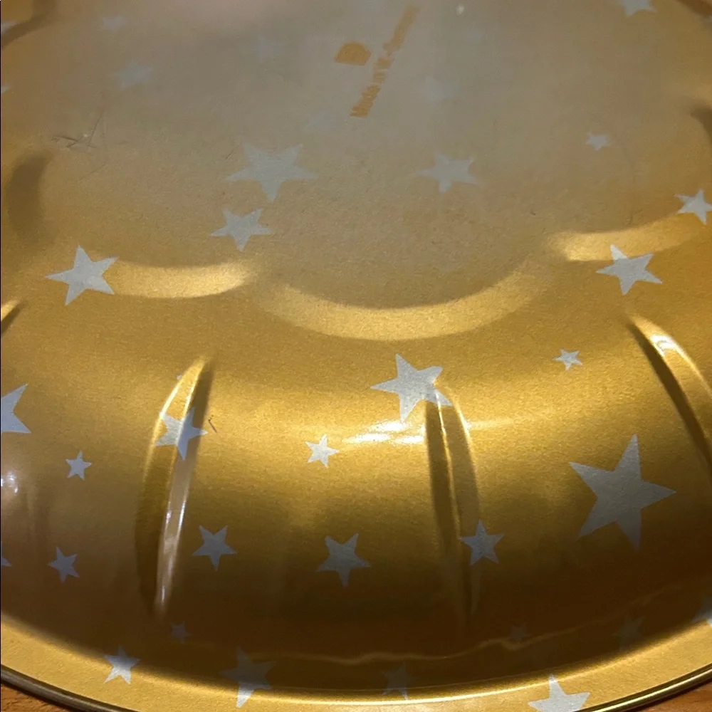 HP Gold and Silver‎ tin  Star cookie Plate Vintage